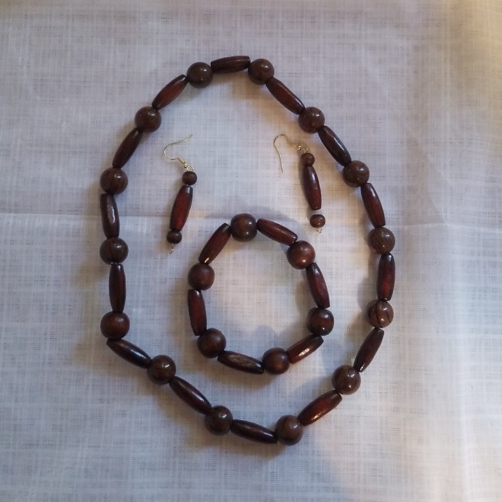 Handmade wood necklace 3 price set